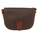 CELINE Macadam Canvas Shoulder Bag PVC Brown Gold Auth bs32861-2