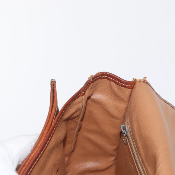 CELINE Macadam Canvas Shoulder Bag PVC Brown Gold Auth bs32861
