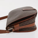 CELINE Macadam Canvas Shoulder Bag PVC Brown Gold Auth bs32861-5