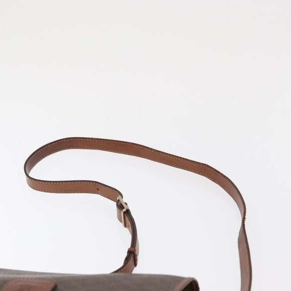 CELINE Macadam Canvas Shoulder Bag PVC Brown Gold Auth bs32861