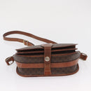CELINE Macadam Canvas Shoulder Bag PVC Brown Gold Auth bs32861-9