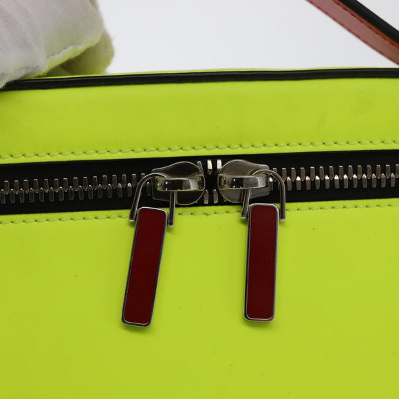 Christian Louboutin Hand Bag Leather Light Yellow Silver Auth bs32862
