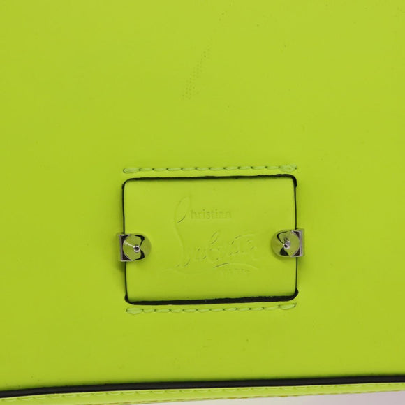 Christian Louboutin Hand Bag Leather Light Yellow Silver Auth bs32862