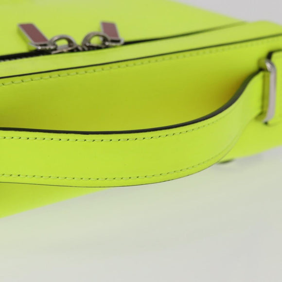 Christian Louboutin Hand Bag Leather Light Yellow Silver Auth bs32862