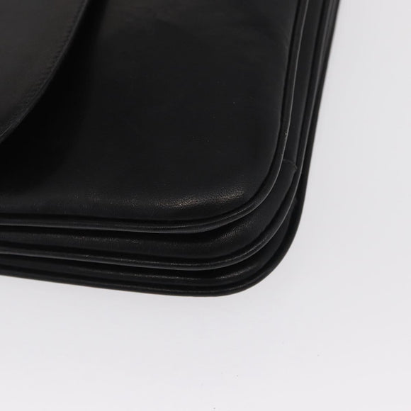 CELINE Shoulder Bag Leather Black Gold Auth bs32863