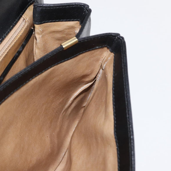CELINE Shoulder Bag Leather Black Gold Auth bs32863