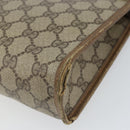 GUCCI GG Supreme Clutch Bag PVC Beige Gold 111 01 037 Auth bs32865-10