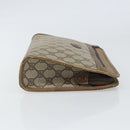 GUCCI GG Supreme Clutch Bag PVC Beige Gold 111 01 037 Auth bs32865-4
