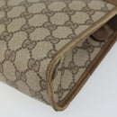 GUCCI GG Supreme Clutch Bag PVC Beige Gold 111 01 037 Auth bs32865-8