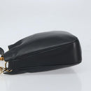 GUCCI Bamboo Hand Bag Leather 2way Black Gold 001 1998 1638 Auth bs32867-5