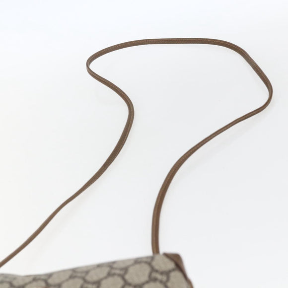 GUCCI GG Plus Supreme Shoulder Bag PVC Beige Gold Auth bs32868