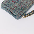 CHANEL iPhone Case Tweed Light Blue CC Auth bs32870-12