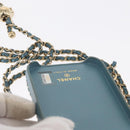 CHANEL iPhone Case Tweed Light Blue CC Auth bs32870-16