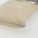 PRADA Shoulder Bag Nylon Beige Silver Auth bs32871-10