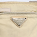 PRADA Shoulder Bag Nylon Beige Silver Auth bs32871-14