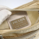 PRADA Shoulder Bag Nylon Beige Silver Auth bs32871-16