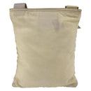 PRADA Shoulder Bag Nylon Beige Silver Auth bs32871-3