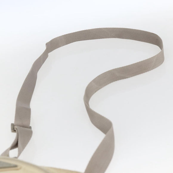PRADA Shoulder Bag Nylon Beige Silver Auth bs32871