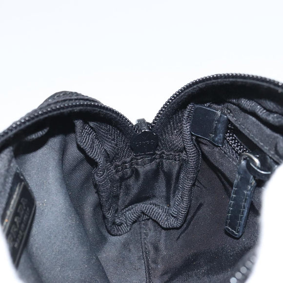 PRADA Pouch Nylon Black Silver Auth bs32875