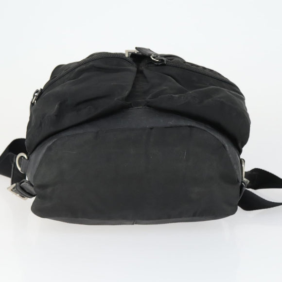 PRADA Backpack Nylon Black Silver Auth bs32876
