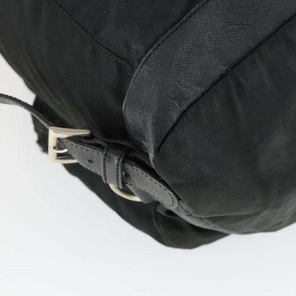 PRADA Backpack Nylon Black Silver Auth bs32876
