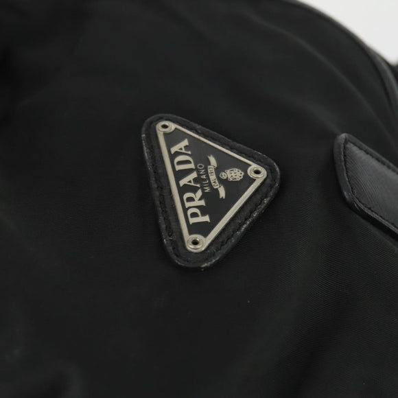 PRADA Backpack Nylon Black Silver Auth bs32876