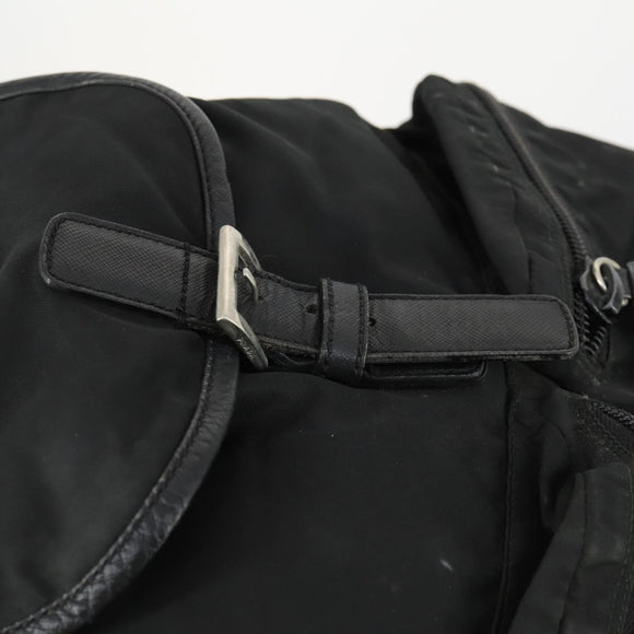 PRADA Backpack Nylon Black Silver Auth bs32876