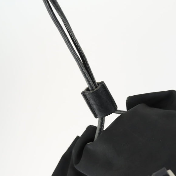 PRADA Backpack Nylon Black Silver Auth bs32876