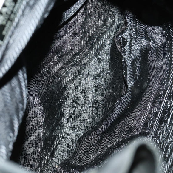PRADA Backpack Nylon Black Silver Auth bs32876