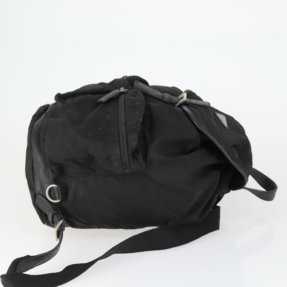 PRADA Backpack Nylon Black Silver Auth bs32876