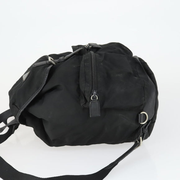 PRADA Backpack Nylon Black Silver Auth bs32876