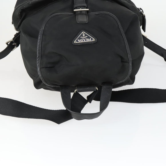 PRADA Backpack Nylon Black Silver Auth bs32876