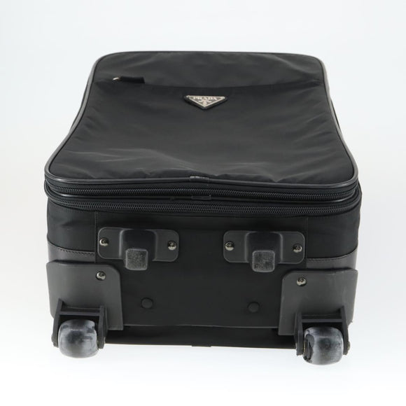 PRADA Draagtas Nylon Zwart Zilver Auth bs32877
