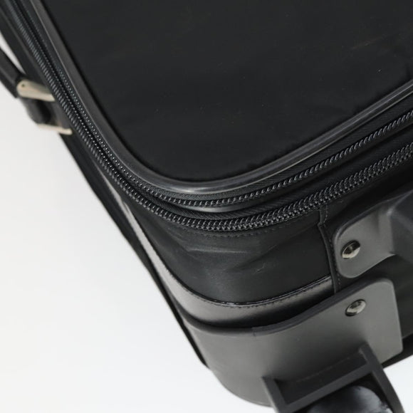 PRADA Draagtas Nylon Zwart Zilver Auth bs32877