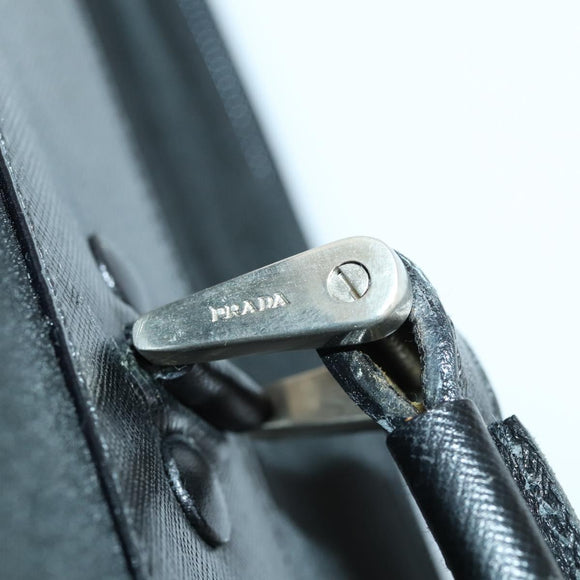 PRADA Draagtas Nylon Zwart Zilver Auth bs32877