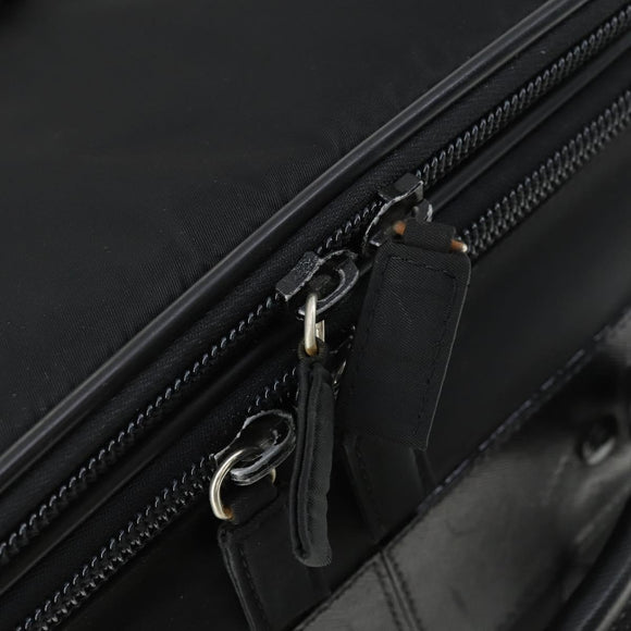PRADA Draagtas Nylon Zwart Zilver Auth bs32877