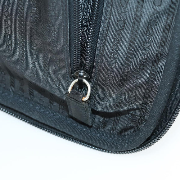 PRADA Draagtas Nylon Zwart Zilver Auth bs32877