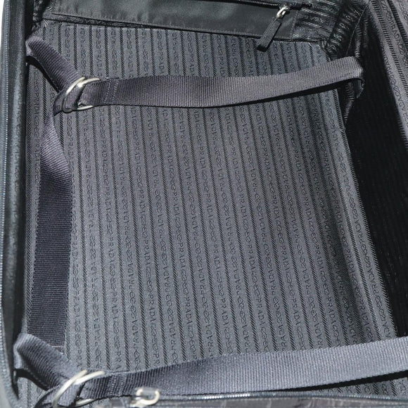 PRADA Draagtas Nylon Zwart Zilver Auth bs32877