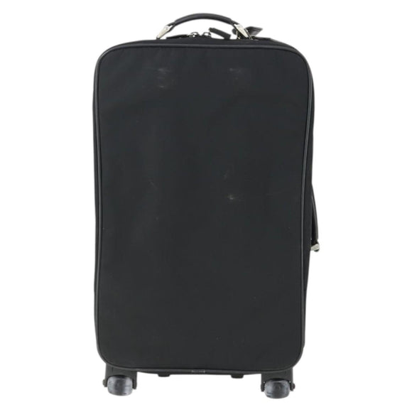 PRADA Draagtas Nylon Zwart Zilver Auth bs32877