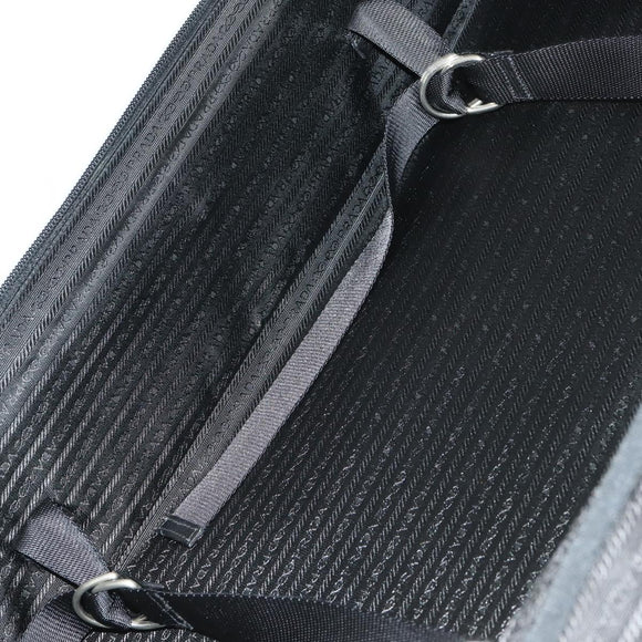 PRADA Draagtas Nylon Zwart Zilver Auth bs32877