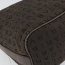 BVLGARI Shoulder Bag Canvas Brown Silver Auth bs32878-11