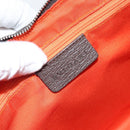 BVLGARI Shoulder Bag Canvas Brown Silver Auth bs32878-15