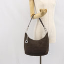BVLGARI Shoulder Bag Canvas Brown Silver Auth bs32878-22