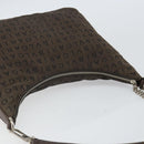 BVLGARI Shoulder Bag Canvas Brown Silver Auth bs32878-6