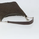 BVLGARI Shoulder Bag Canvas Brown Silver Auth bs32878-7