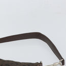 BVLGARI Shoulder Bag Canvas Brown Silver Auth bs32878-8