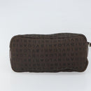 BVLGARI Shoulder Bag Canvas Brown Silver Auth bs32878-9