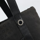 BVLGARI Tote Bag Canvas Black Silver Auth bs32879-10