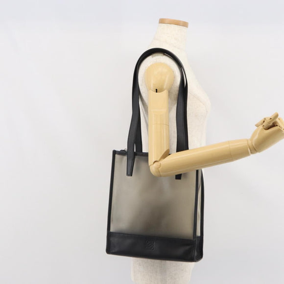 LOEWE Tote Bag Vinyl Black Auth bs32880