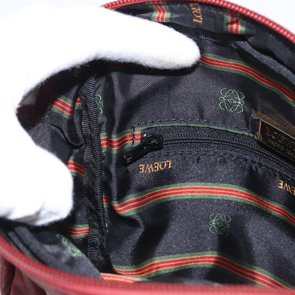 LOEWE Shoulder Bag Leather Red Auth bs32881